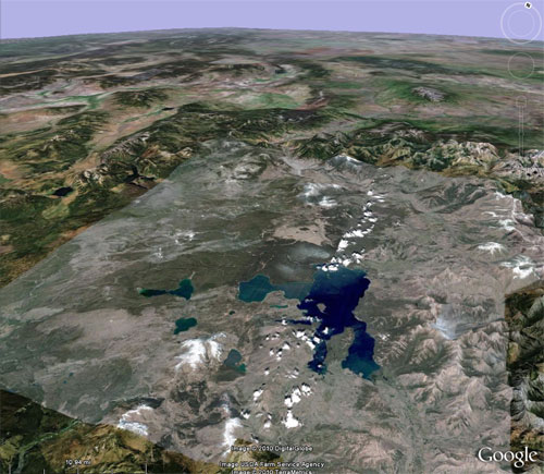Yellowstone caldera - satellite view